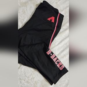 PINK Arizona D-Backs 5th & Ocean Clothing, Black and Red Cropped Leggings